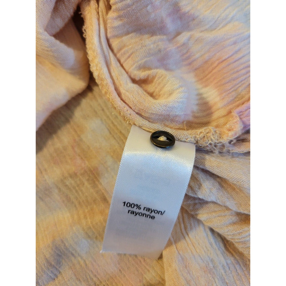 Maurices Peach Pink Tie Dye BOHO Prairie 3/4 Sleeve Peasant Top Women's Size 2X - Picture 9 of 11